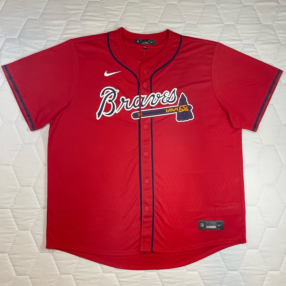 Men’s Nike Atlanta Braves MLB Jersey Red Size 2XL